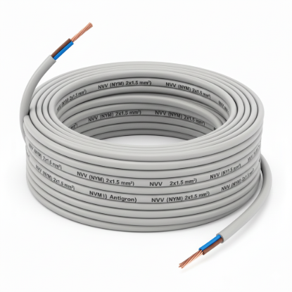 Öznur 2x1.5 mm² NVV (NYM)  PVC İzoleli, Çok Damarlı, Bir veya Çok Telli Bakır İletkenli Tesisat Kabloları (Antigron)