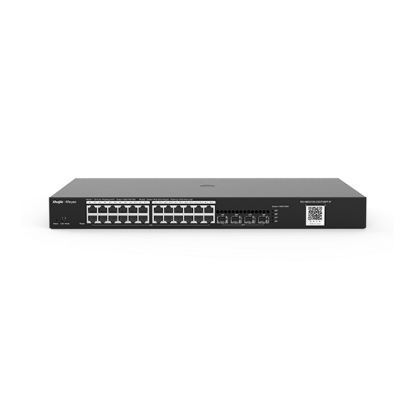 Reyee RG-NBS3100-24GT4SFP-P 24 Portlu, 10/100/1000 Gigabit, L2 Yönetilebilir Switch, 4 SFP, 24 Port PoE+ (370W)
